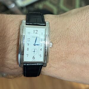 Tiffany & Co. Silver Watch with Black Strap